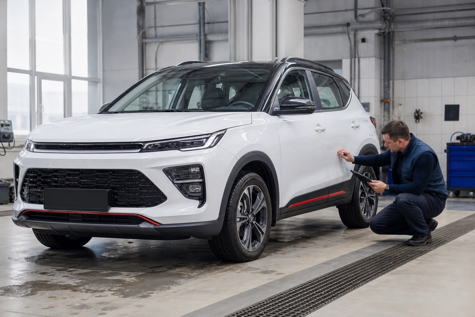 Осмотр современного автомобиля перед предварительной оценкой