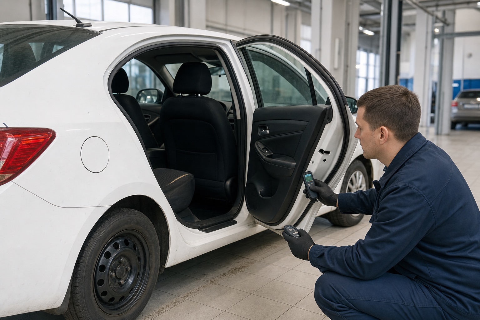 Осмотр салона автомобиля после коммерческой эксплуатации
