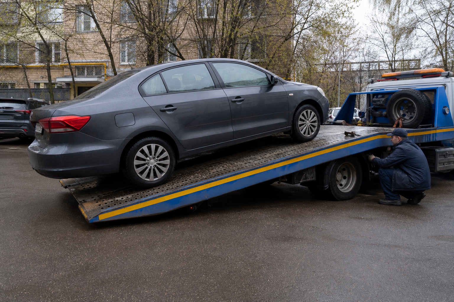 Подготовка неисправного автомобиля к осмотру и перевозке