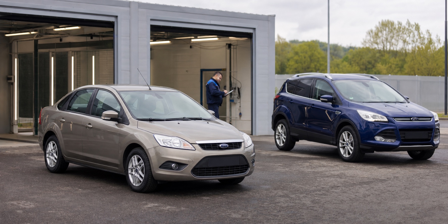 Автомобили Ford на площадке осмотра